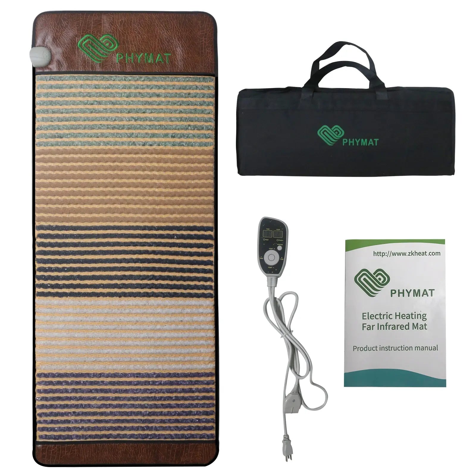 PHYMAT Far Infrared Heating Pad - 5 Kind Gemstone - Rollable Infrared Mat（59x23inch） PHYMAT